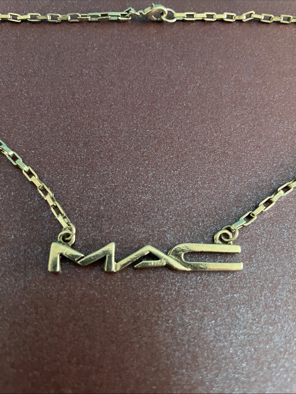 MAC Cosmetics Vintage 90s Silver Heavy Chain Logo Necklace Rare Exclusive